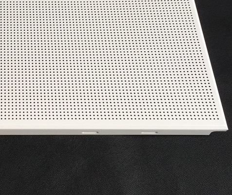 Fireproof Perforated Aluminum 0.7mm Thickness / Metal False Ceiling Tiles 600 X 600mm