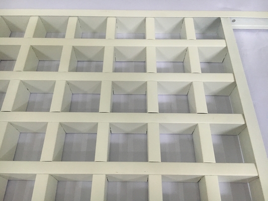Square Commercial Ceiling Tiles Open Cell Grid Ceiling With Interlocking Blades