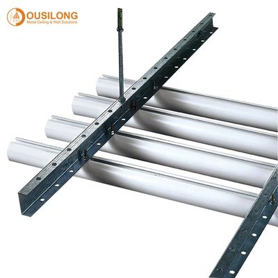 Linear Metal Dia 50/60/70mm Extruded Aluminium / Aluminum Profile Round Pipe Baffle Ceiling