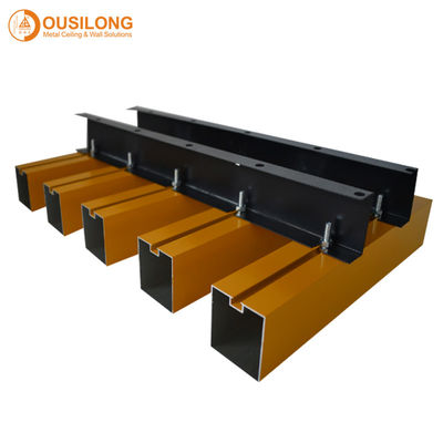 Square Aluminum Baffle Ceiling Commercial Linear Metal For Subway Station