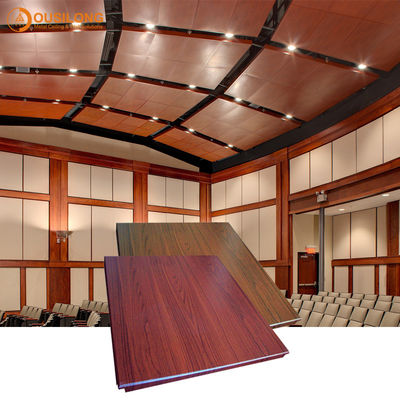 Fireproof Suspended Aluminum / Aluminium Clip In Ceiling Wooden Color Acoustic Metal Ceiling Panel