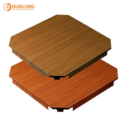 Fireproof And Acoustic Commercial Building Wood Grain Aluminum Suspended Clip In Ceiling Panel