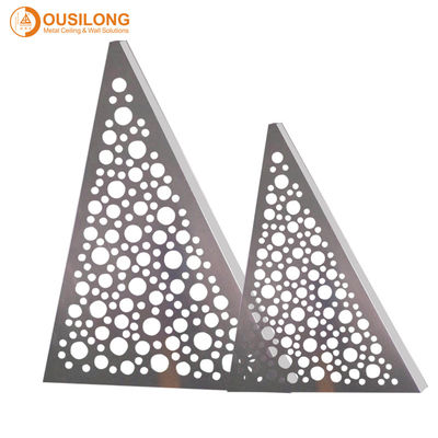 Perforated Dropped Wall Ceiling Tiles for Cladding / Elegant Aluminium CNC Carving Exterior PVDF Metal Wall Panels