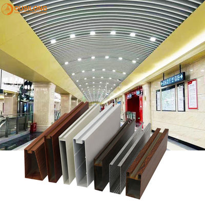 Construction Suspended Metal Linear Baffle Strip Decorative Extruded Aluminium / Aluminum Profile Wall Ceiling Panel