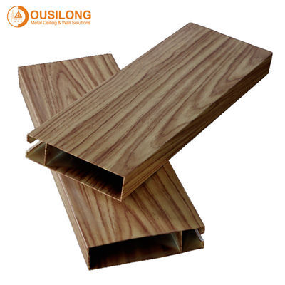 Wood Look Aluminum Profile Plank Decorative Suspended Metal False Ceiling for Shopping Mall