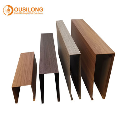 Building Wall Ceiling Decorational Materials Wood Color Suspended Metal Linear Strip False Ceiling