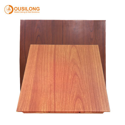 Dark Wood Color Mircoperforated Acoustic Aluminum Ceiling 600×600mm