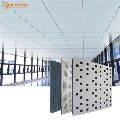 Washable Square Perforated Metal Ceiling Suspended Acoustical Ceiling Panels For Office