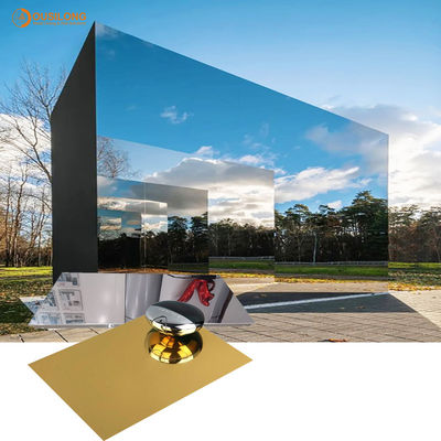 Commercial Buildings Decorative Wall Panels 5.0mm Mirror Aluminum Cladding Panels Novel Style