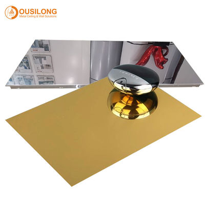 Commercial Buildings Decorative Wall Panels 5.0mm Mirror Aluminum Cladding Panels Novel Style