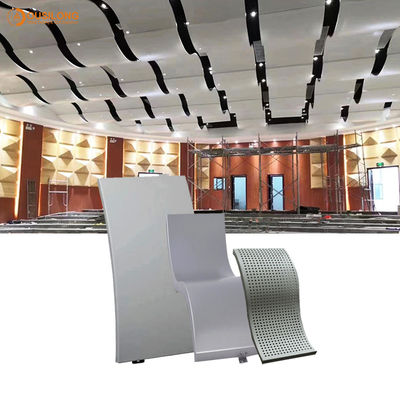Curved Aluminum Wall Panels / Architectural Metal Ceiling Tiles Suspended
