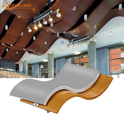 Curved Aluminum Wall Panels / Architectural Metal Ceiling Tiles Suspended