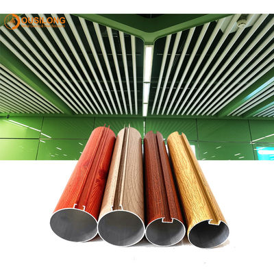 Aluminum Decorative Round Tube Linear Metal Ceiling , Strip False Ceiling Tiles 75mm Dia