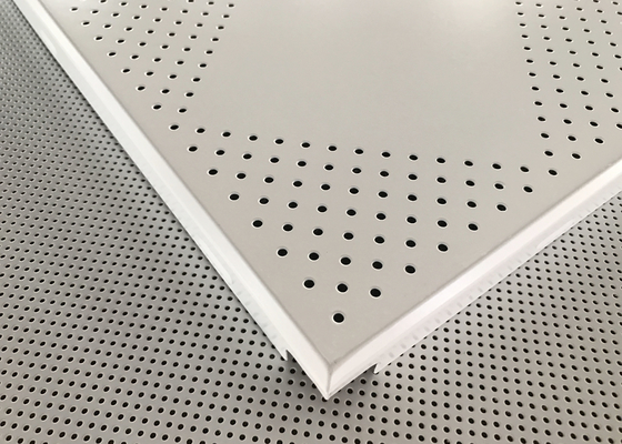 Acoustic False Aluminium Powder Coated Perforated Metal Ceiling Panel 600 X 600 X 0.6mm