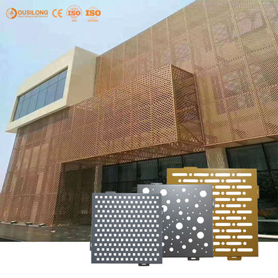 CNC Cut Curtain Wall Panel Perforated Aluminum Facade Cladding Panels for Architectural Ornament