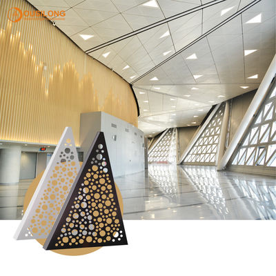 Interior suspended metal ceiling customized artistic perforated aluminum ceiling panel for Stadium