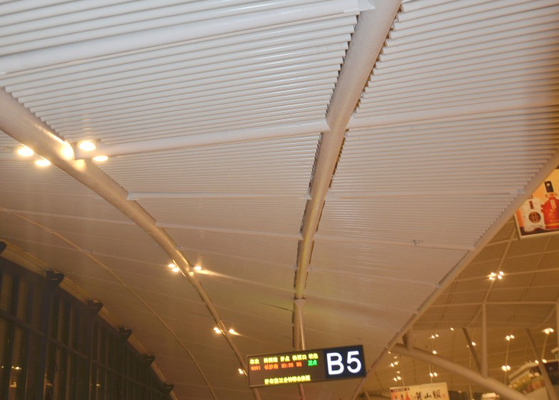 Decorative Suspending Linear Metal Ceiling In Building Aluminum Round Tube
