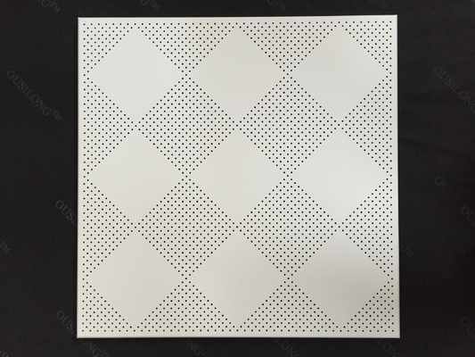 600 x 600 Fireproof Acoustic Aluminum Perforated Ceiling panel for Decoration