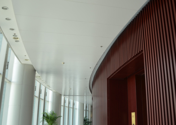 Indoor Decoration Aluminum Suspended Strip Ceiling Panel Beveled Edge Eco-friendly