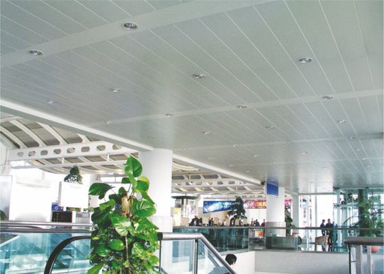 Open interior suspended Aluminium Strip Ceiling B - shaped , Plank Linear Metal Ceiling