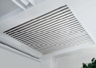 Aluminum Round Tube Kitchen Ceiling Tiles Suspended Metal Aluminium Profile Panel , 75mm Dia