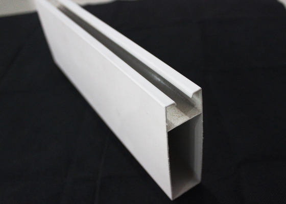 Rectangle Strip Linear White Metal Ceiling Tile For Airport , T30mm x 70mm