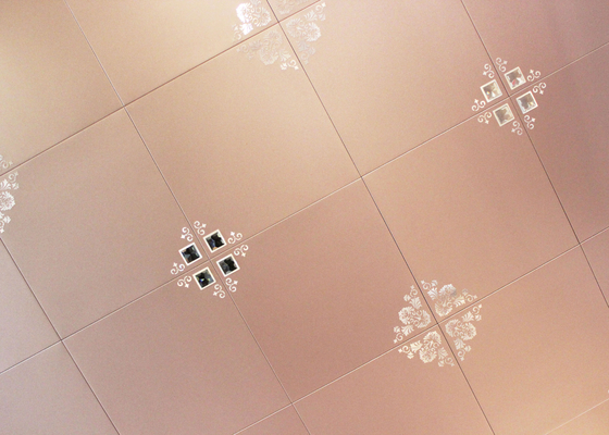 300mm x 300mm Decorating Artistic Ceiling , Commercial Metallic Ceiling Tile for bathrooms