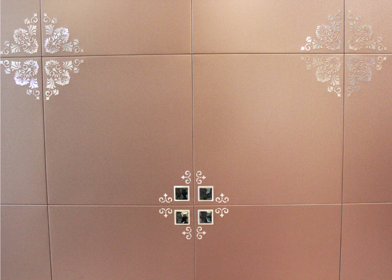 300mm x 300mm Decorating Artistic Ceiling , Commercial Metallic Ceiling Tile for bathrooms