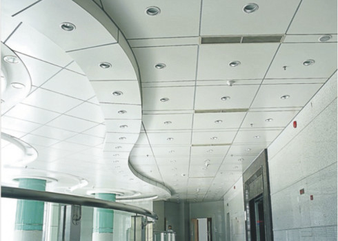 Drop down Suspended Metal Ceiling Aluminum Panel K shaped / Straight Edge For exhibition halls