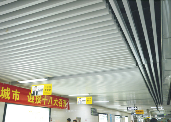 suspended Floating U - aluminum Profile Screen Ceiling / Exterior Wall Panels