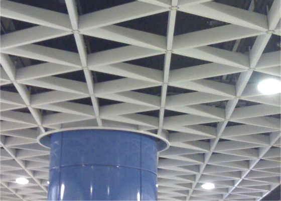 Gallery Triangular Metal Grid Ceiling Building Wall Ceiling Decorative Aluminum / Aluminium Profile Materials