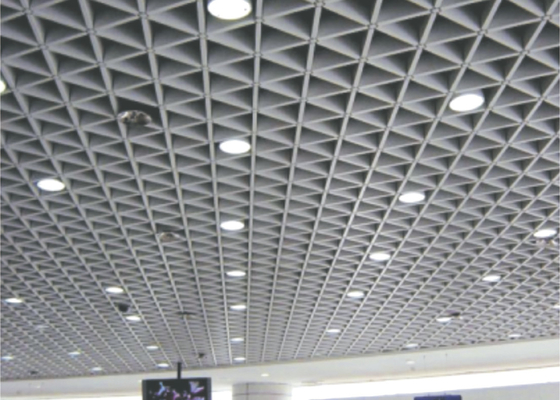 Interior Ornament Triangle aluminum Metal Grid Ceiling suspended GB / T28001-2011