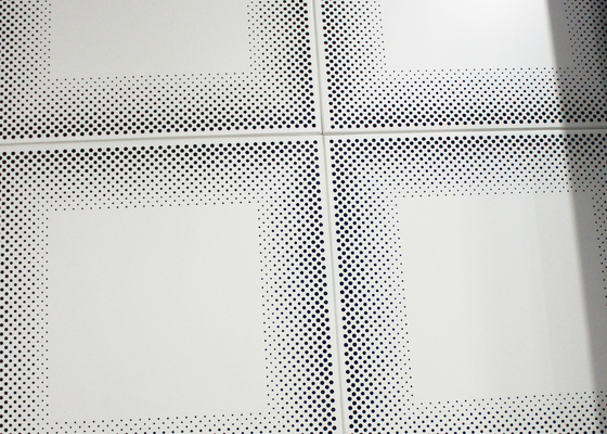 Metal Front Perforated Aluminum Acoustic Panels for Ceiling 12 x 12 Ceiling Tiles , SGS