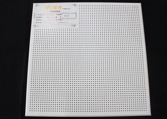 Metal Front Perforated Aluminum Acoustic Panels for Ceiling 12 x 12 Ceiling Tiles , SGS
