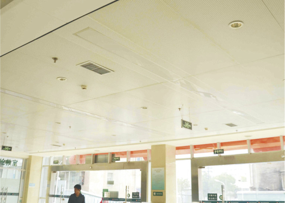 Acoustic Ceiling Tiles / Oblong Hole Perforated Stamped Metal Ceiling Panels