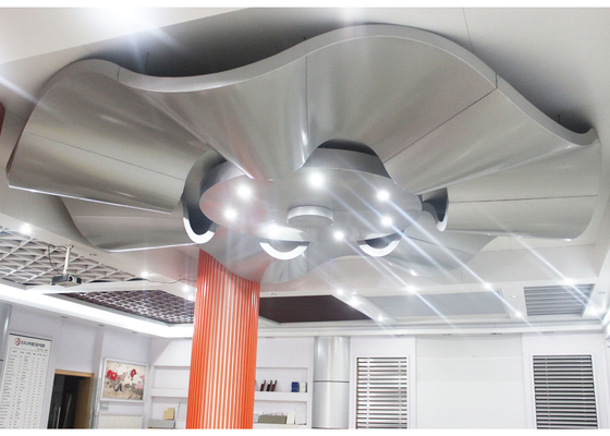 Corrugated Aluminum Wall Panels / Architectural Metal Ceiling Tiles Suspended