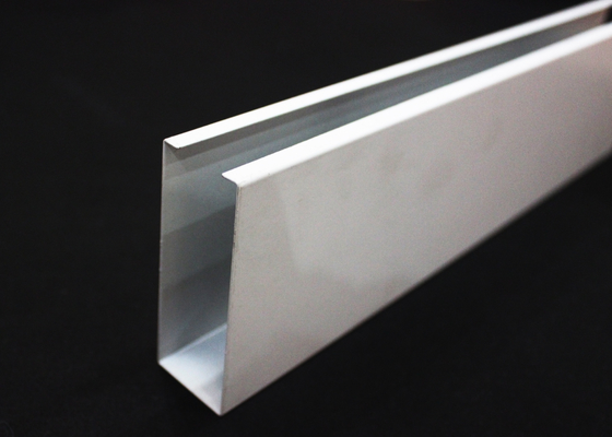 Commercial Aluminum Linear Drop Down Ceiling Tiles U-shaped With 0.8mm Thickness