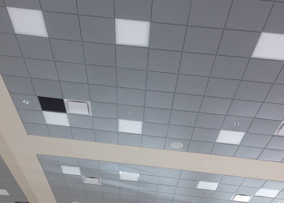 Grey Color Galvanized Steel Lay In Ceiling Tiles 605 X 605mm For Airport