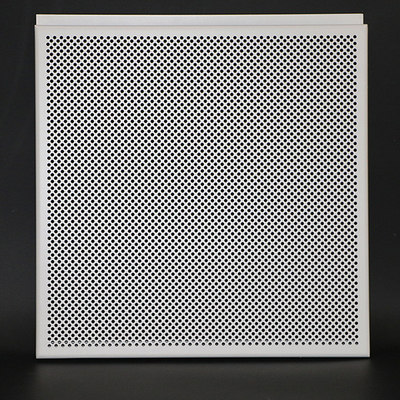 White Aluminum Perforated Hook Drop Suspended Metal Ceiling Tiles Non - Flammable