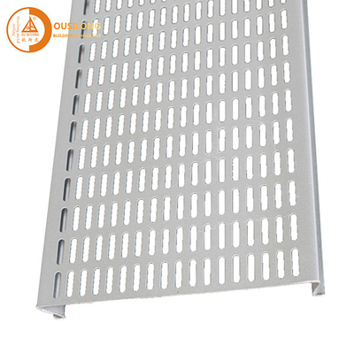 0.8mm Thickness Aluminium Strip Ceiling Panel Commercial Interior Perforated S Shape Hook