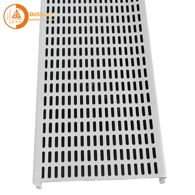0.8mm Thickness Aluminium Strip Ceiling Panel Commercial Interior Perforated S Shape Hook