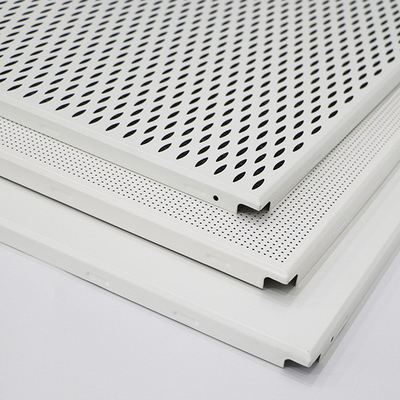 Commercial Aluminum Hollow Perforated Ceiling Tiles Aluminium Suspended False Clip In Panel for Sound Absorbing