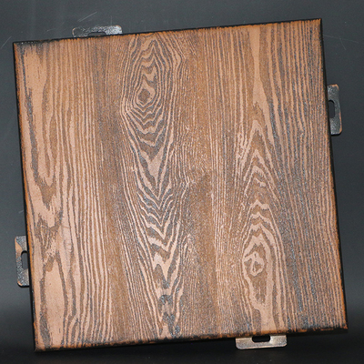 Exterior 3D Wood Grain Aluminum Wall Board PVDF Spray Painted Weather Resistance