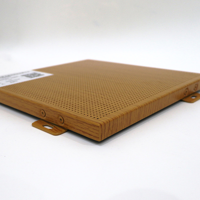 Perforated Wooden Grain External Wall Cladding Weather Resistant