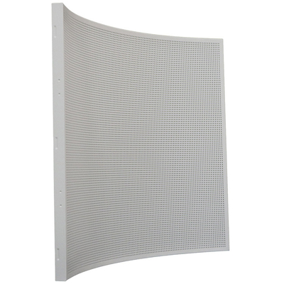 Irregular Perforated Decorating Metal Aluminum Ceiling / Elegant Exterior Curved False Ceiling Plank Panel