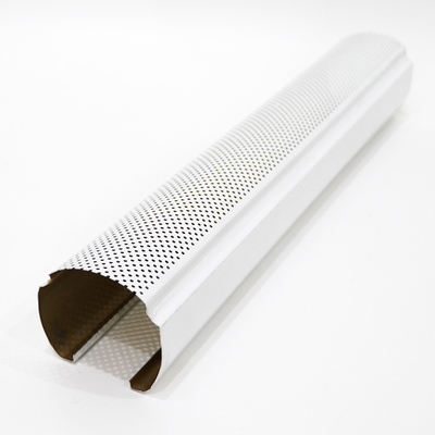 Perforated Round Pipe Drop Aluminum Baffle Ceiling For Airport White Color
