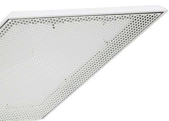 Perforated Metal Aluminum Curtain Wall Panel Prismatic Shape Exterior PVDF Powder Spraying
