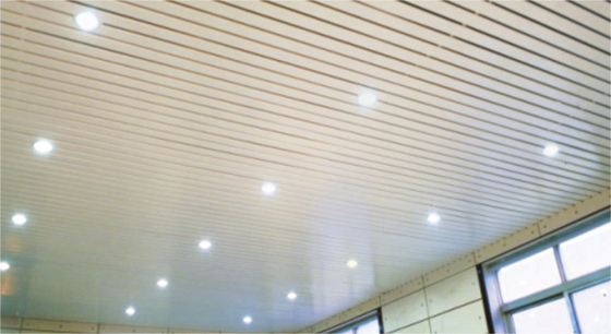 Building Decorated Suspended Aluminium Strip Ceiling , Interior Metal False Architectural Panel
