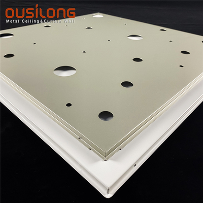 Custom Perforated Metal Aluminum 600×600 Suspended Lay in Acoustic Ceiling Tiles with Tee Bar