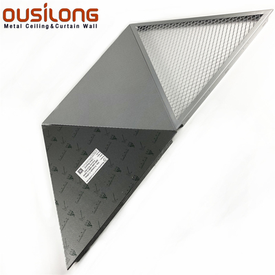 1.0mm Triangle Aluminum Mesh Clip-in Snap-in Ceiling For Commercial Buildings